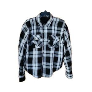 Milwaukee Leather Performance Motorcycle Rider Plaid Flannel Shirt Jacket XL